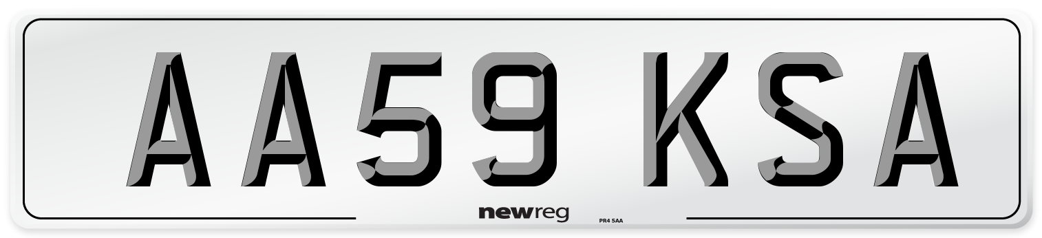 AA59 KSA Number Plate from New Reg